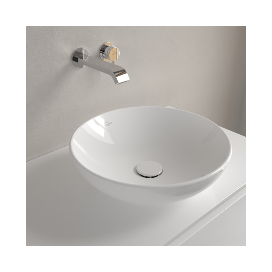Villeroy & Boch 4A460001 - Lavatório de bancada LOOP&FRIENDS, diâmetro 42 cm, cerâmica branca