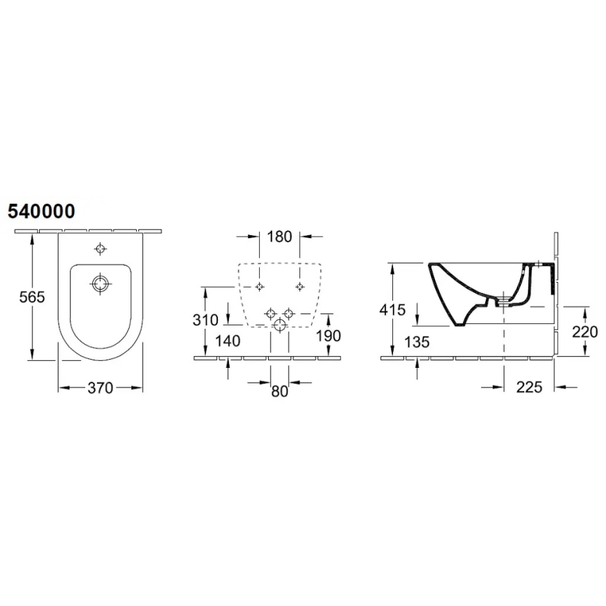 Villeroy & Boch 540000R1 - Bidé suspenso SUBWAY 2.0 37x56,5 cm cerâmica/branca