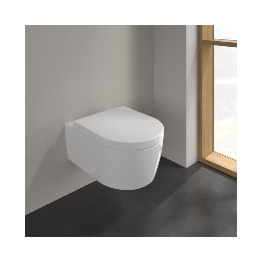 Villeroy & Boch 5656HRR1 - Sanita suspensa com assento SoftClose AVENTO, cerâmica/branco