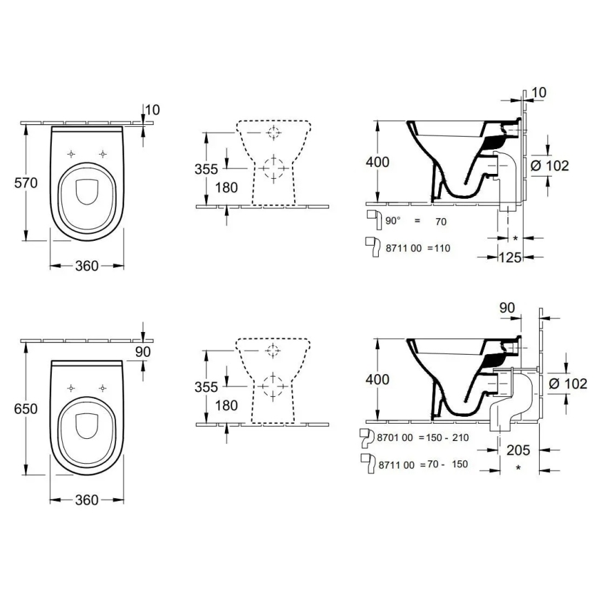 Villeroy & Boch 56571001 - Sanita de chão O.NOVO cerâmica/branco