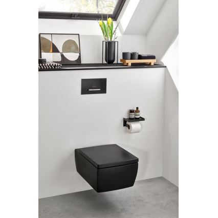 Villeroy & Boch 922169AN - Botão de descarga VICONNECT preto mate/cromado mate