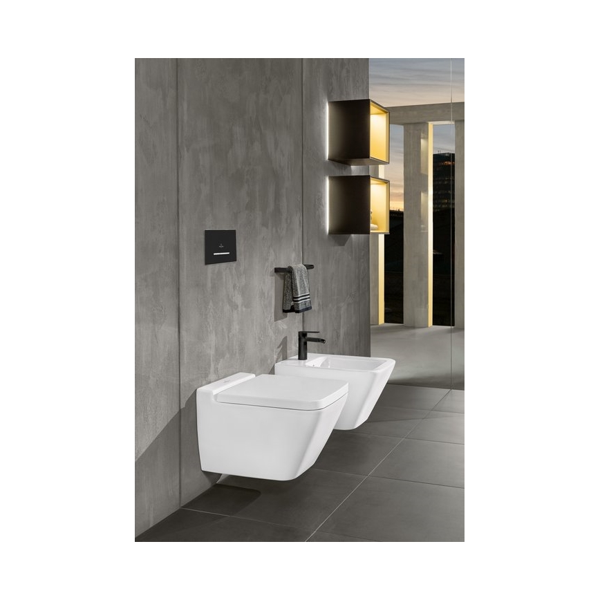 Villeroy & Boch 922169AN - Botão de descarga VICONNECT preto mate/cromado mate
