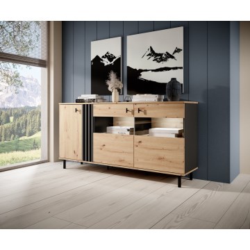 Vitrine BADIA carvalho/antracite