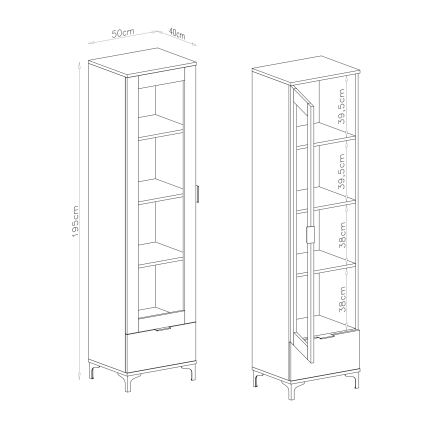 Vitrine LORA carvalho artisan