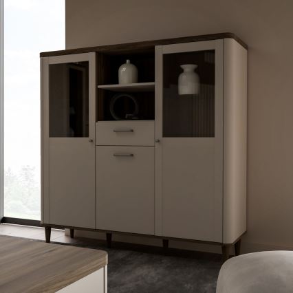 Vitrine VIRO castanha/bege
