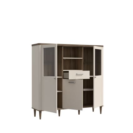 Vitrine VIRO castanha/bege