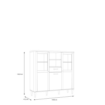 Vitrine VIRO castanha/bege