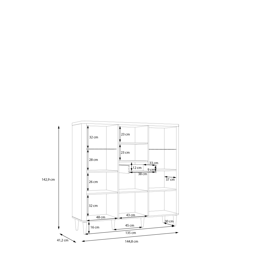 Vitrine VIRO castanha/bege