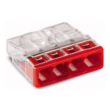WAGO 2273-204 - Terminal de caixa de junção COMPACT 4x2,5 450V vermelho