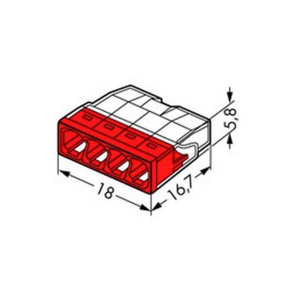 WAGO 2273-204 - Terminal de caixa de junção COMPACT 4x2,5 450V vermelho
