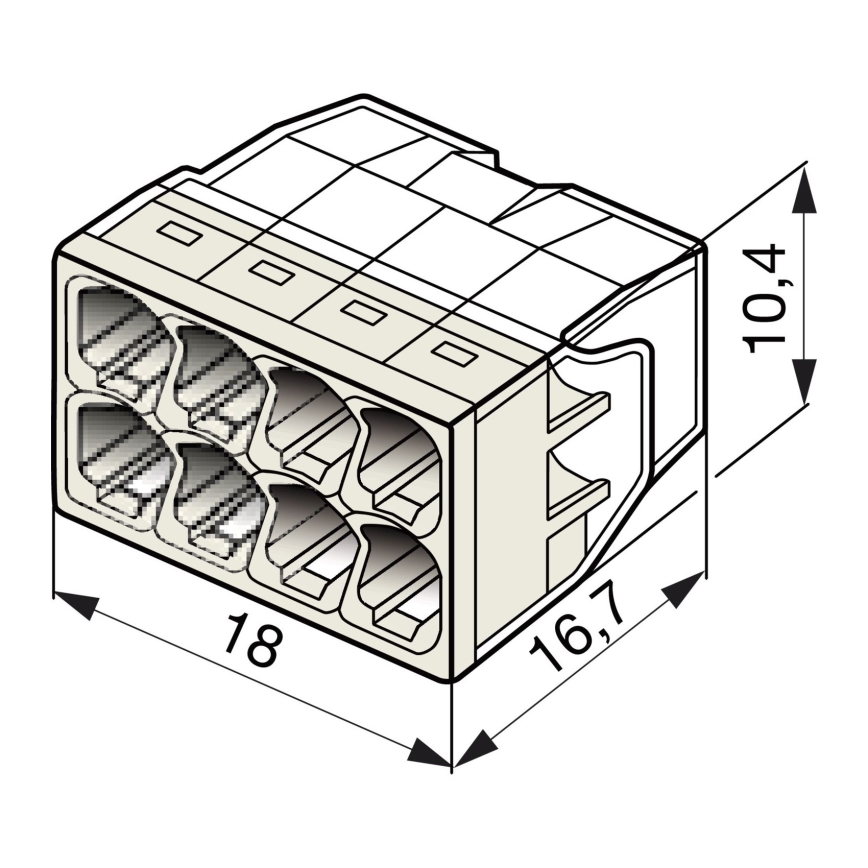 WAGO 2273-208 - Terminal caixa de junção COMPACT 8x2,5 450V branco