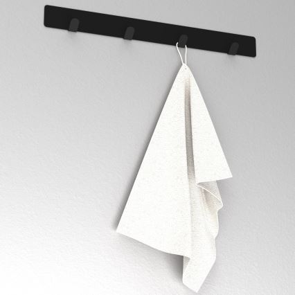 Wall towel hanger 40 cm preto