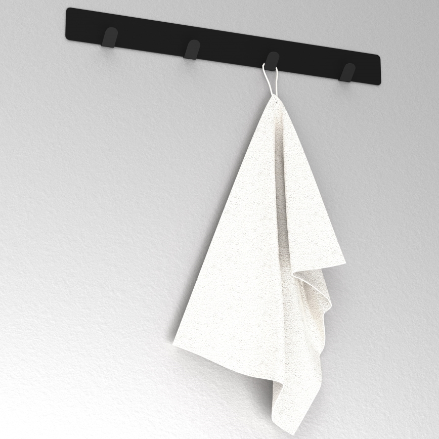 Wall towel hanger 40 cm preto
