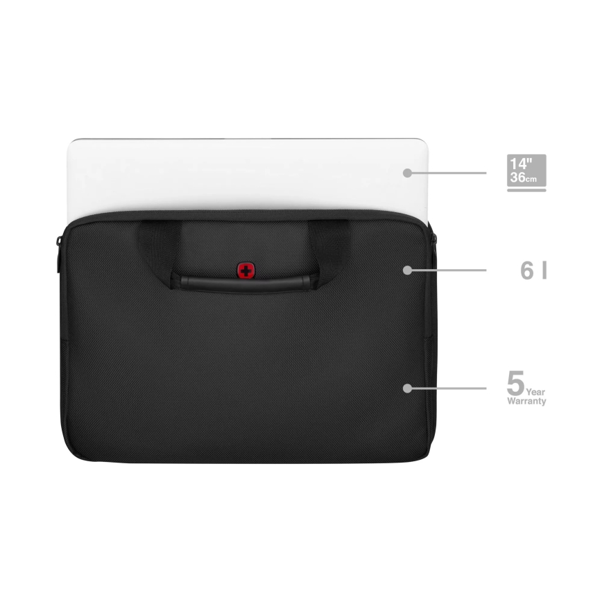 Wenger - Bolsa para computador portátil 6 l 14" Guyde preto
