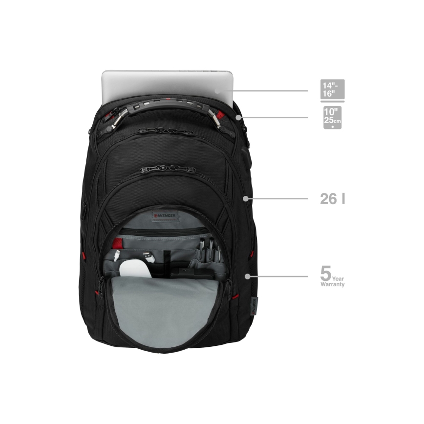 Wenger - Mochila para portátil 26 l 17 com bolso para tablet 10 Ibex Ballistic Deluxe