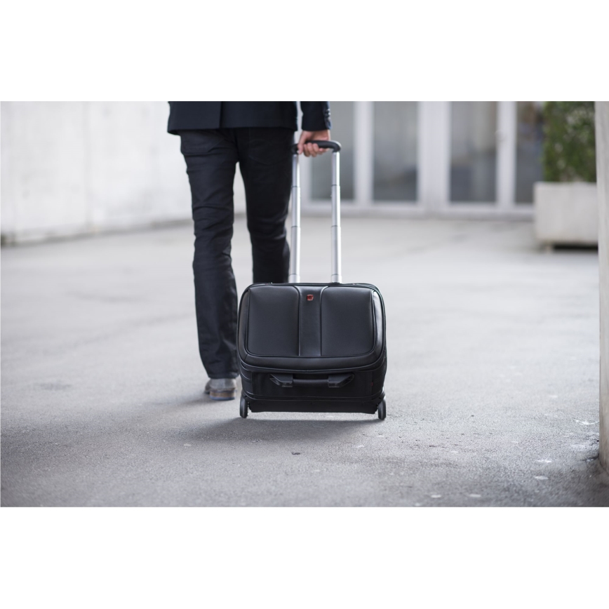 Wenger - Mala de viagem com rodas 25 l 17“ + bolsa para portátil 15,6” Patriot preto