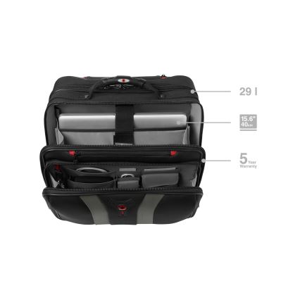 Wenger - Mala de viagem com rodas 29 l + mala para portátil 15,6" Granada preto