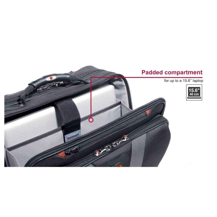 Wenger - Mala de viagem com rodas 29 l + mala para portátil 15,6" Granada preto