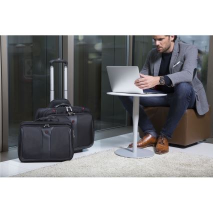 Wenger - Mala de viagem com rodas 25 l 17 + bolsa para portátil 15,6 Patriot preta