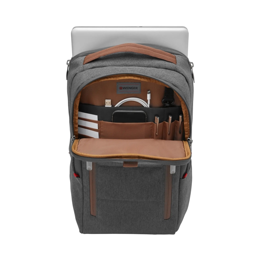 Wenger - Mochila para computador portátil 15 l 16“ com bolsa para tablet 12” + bolsa de ombro City Upgrade 2in1 cinzento