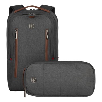 Wenger - Mochila para computador portátil 15 l 16“ com bolsa para tablet 12” + bolsa de ombro City Upgrade 2in1 cinzento