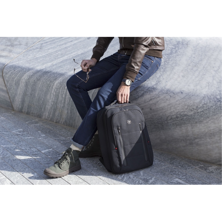 Wenger - Mochila para computador portátil 16 l 16" com bolsa para tablet 12" Cidade Traveler preto