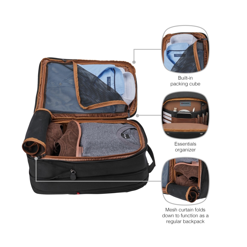 Wenger - Mochila para computador portátil 16 l 16" com bolsa para tablet 12" Cidade Traveler preto