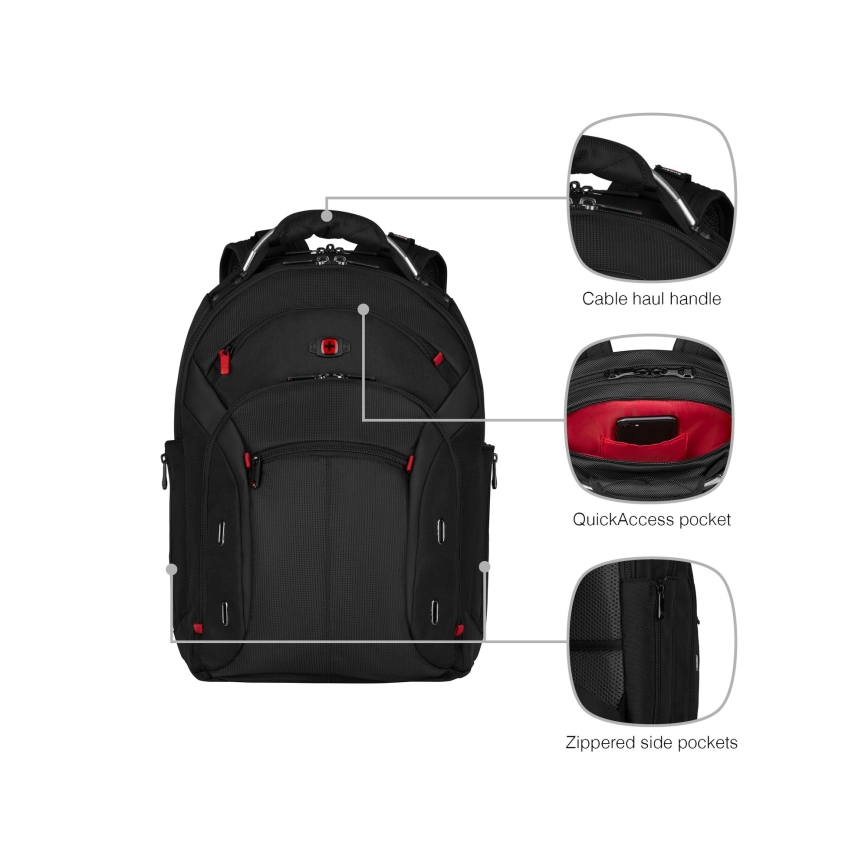 Wenger - Mochila para computador portátil 20 l 15" com bolsa para tablet 10" Gigabyte preto