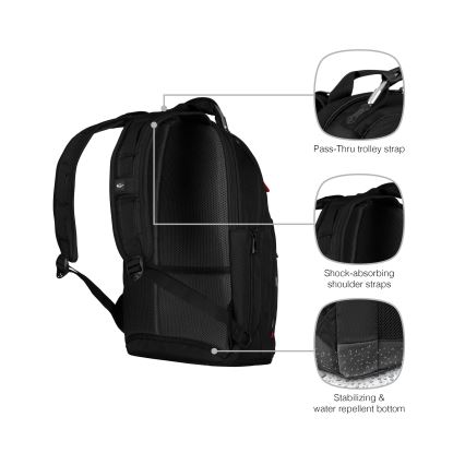 Wenger - Mochila para computador portátil 20 l 15" com bolsa para tablet 10" Gigabyte preto