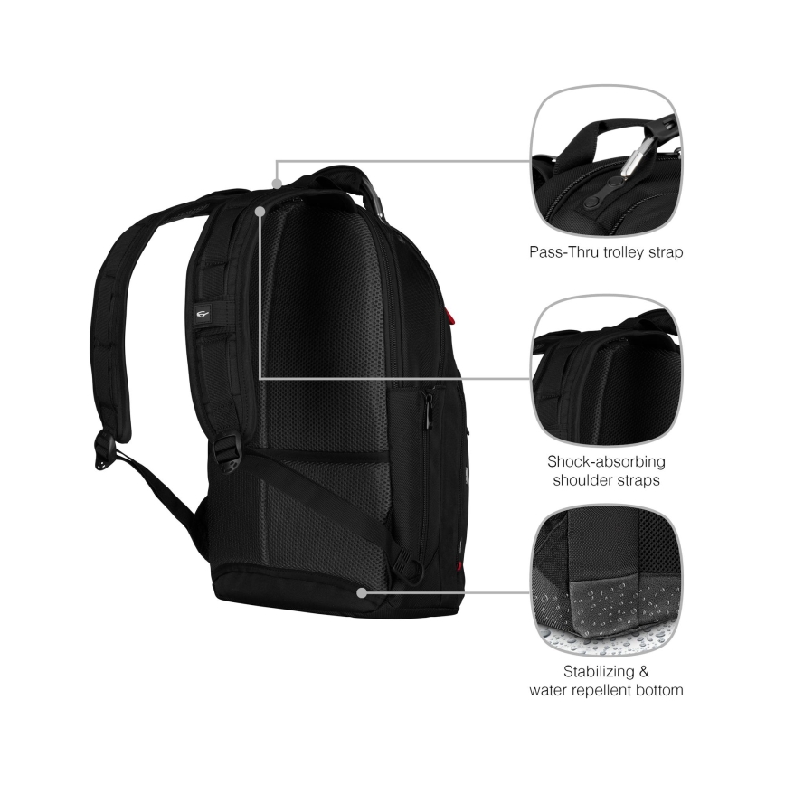 Wenger - Mochila para computador portátil 20 l 15" com bolsa para tablet 10" Gigabyte preto