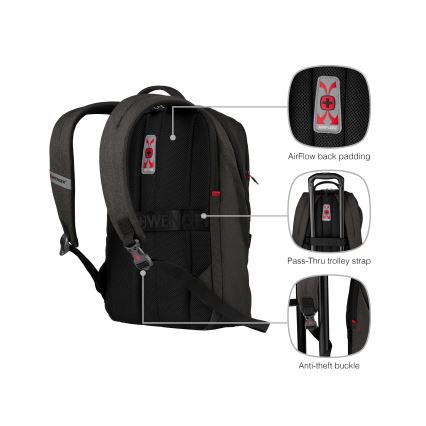 Wenger - Mochila para computador portátil 21 l 16" com bolsa para tablet 10" MX Iluminação preto