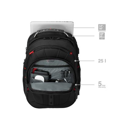 Wenger - Mochila para computador portátil 25 l 16" com bolsa para tablet 10" Pegasus Deluxe preto