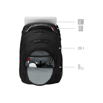 Wenger - Mochila para computador portátil 26 l 17" com bolsa para tablet 10" Ibex Ballistic Deluxe