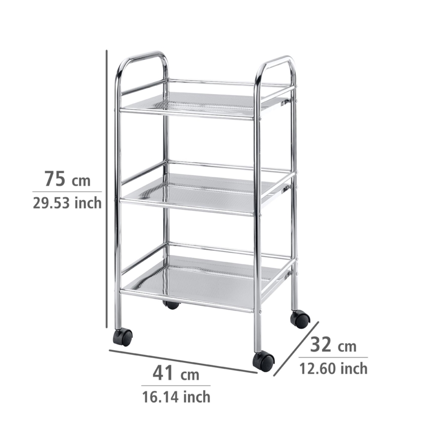 WENKO 12285100 - Carrinho EXCLUSIVE 41x75 cm cromado brilhante