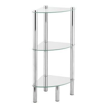 WENKO 15850100 - Prateleira YAGO 30x74 cm, aço inoxidável/prateada/transparente