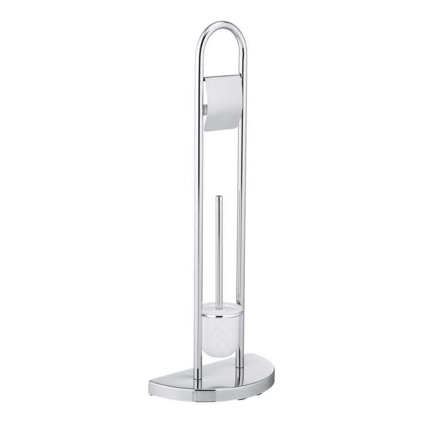 WENKO 16608100 - Escova de WC COSENZA 33x84 cm cromado brilhante/acetinado