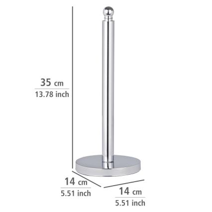 WENKO 16878100 - Suporte para papel higiénico VITERBO 14x35 cm prateado