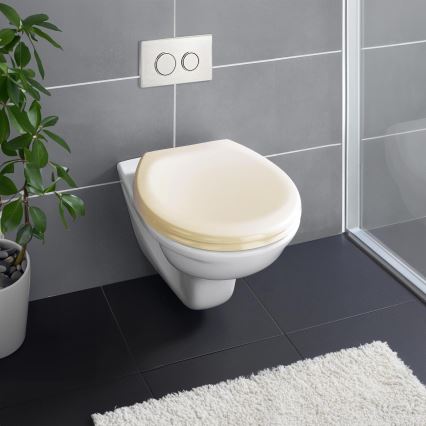 WENKO 18760100-WC Assento para sanita OTTANA 37,5x44,5 cm bege/prateado