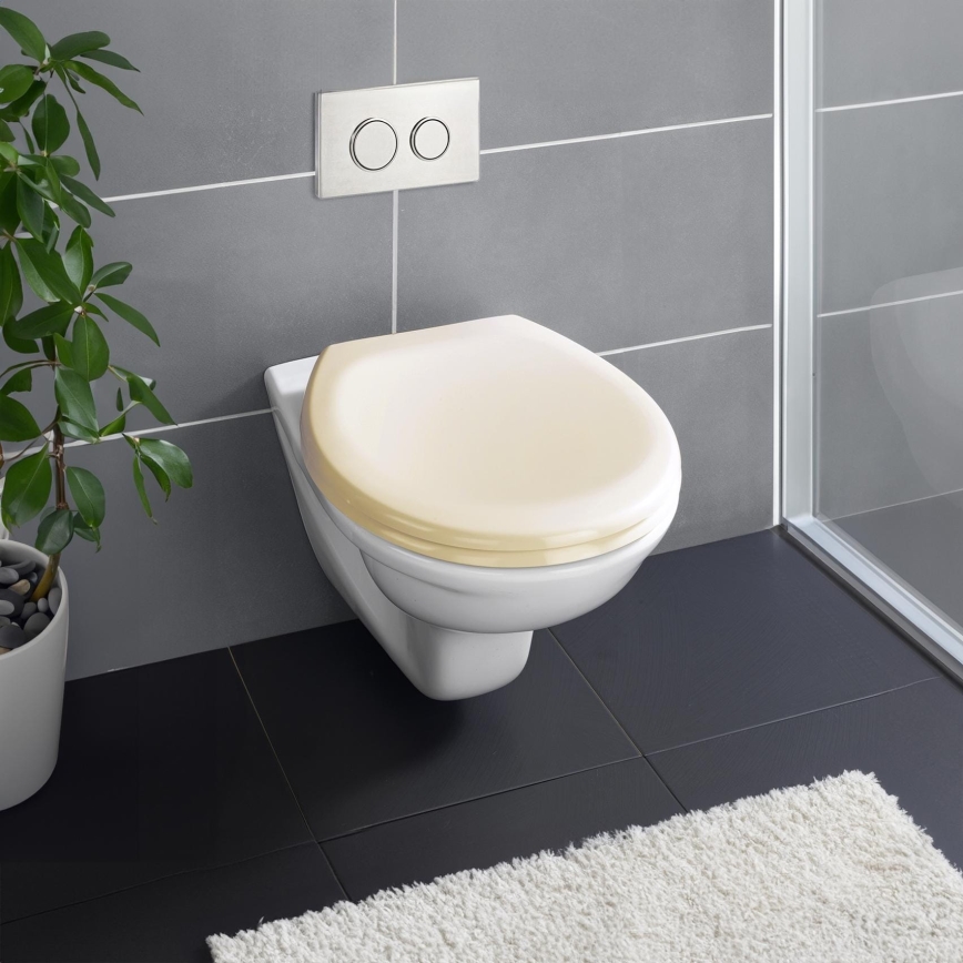 WENKO 18760100-WC Assento para sanita OTTANA 37,5x44,5 cm bege/prateado