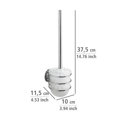 WENKO 18768100-WC Conjunto WC TURBO-LOC Redondo, Aço, 10x37,5 cm, cromado polido/branco
