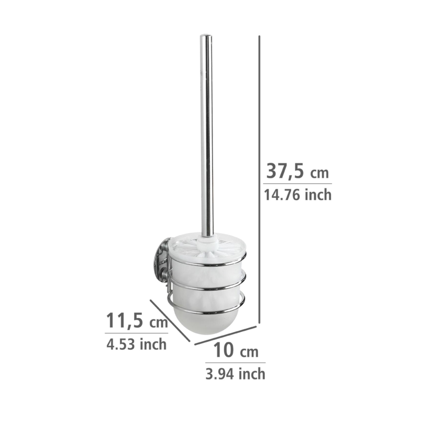 WENKO 18768100-WC Conjunto WC TURBO-LOC Redondo, Aço, 10x37,5 cm, cromado polido/branco