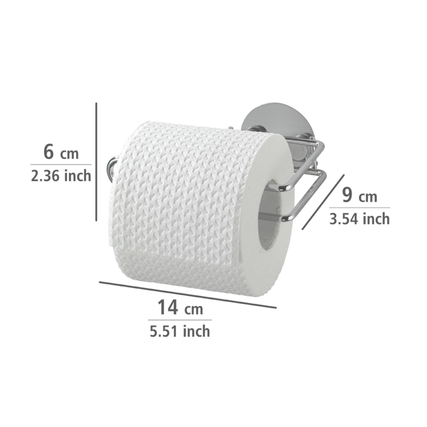 WENKO 18774100 - Suporte de papel higiénico TURBO-LOC redondo em aço 14x9 cm cromado