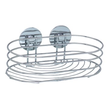 WENKO 18775100 - Prateleira TURBO-LOC redonda em aço, 23,5 x 13,5 cm, cromado brilhante