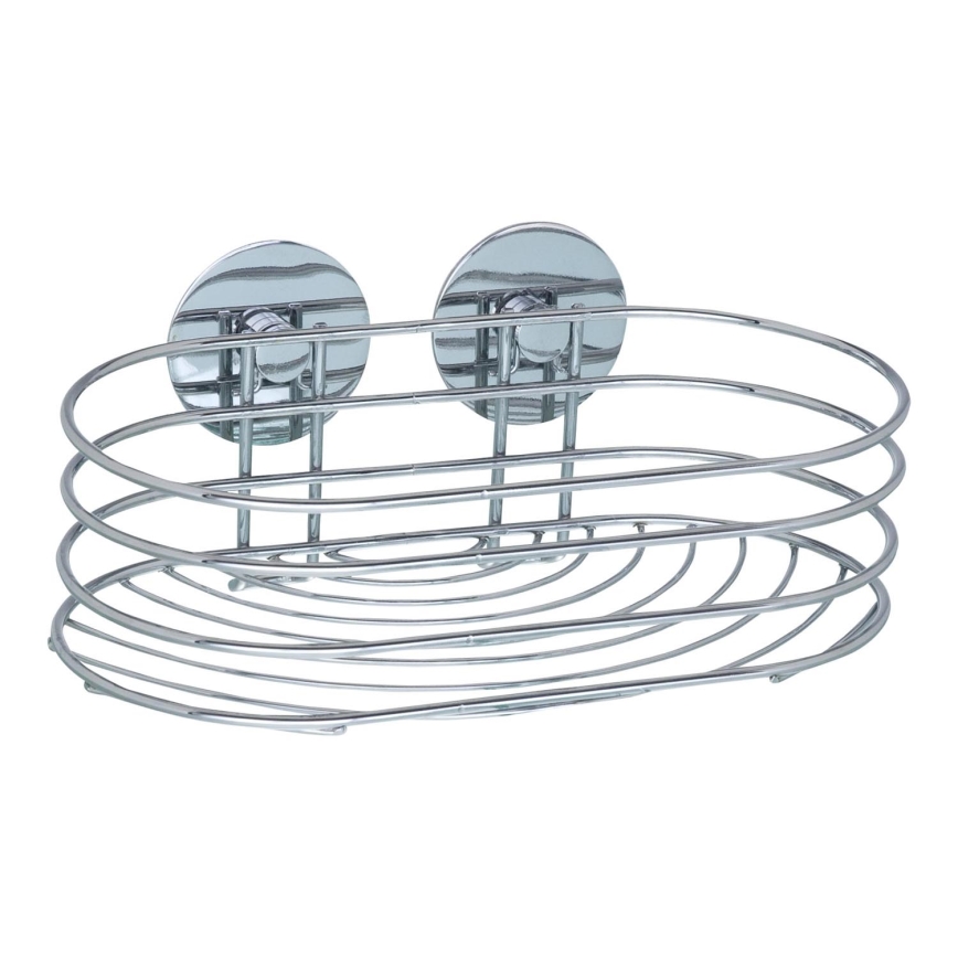 WENKO 18775100 - Prateleira TURBO-LOC redonda em aço, 23,5 x 13,5 cm, cromado brilhante