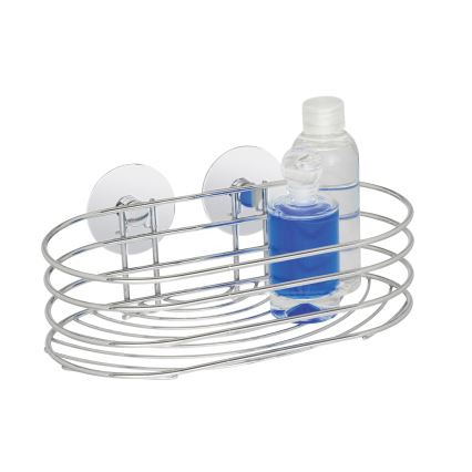 WENKO 18775100 - Prateleira TURBO-LOC redonda em aço, 23,5 x 13,5 cm, cromado brilhante