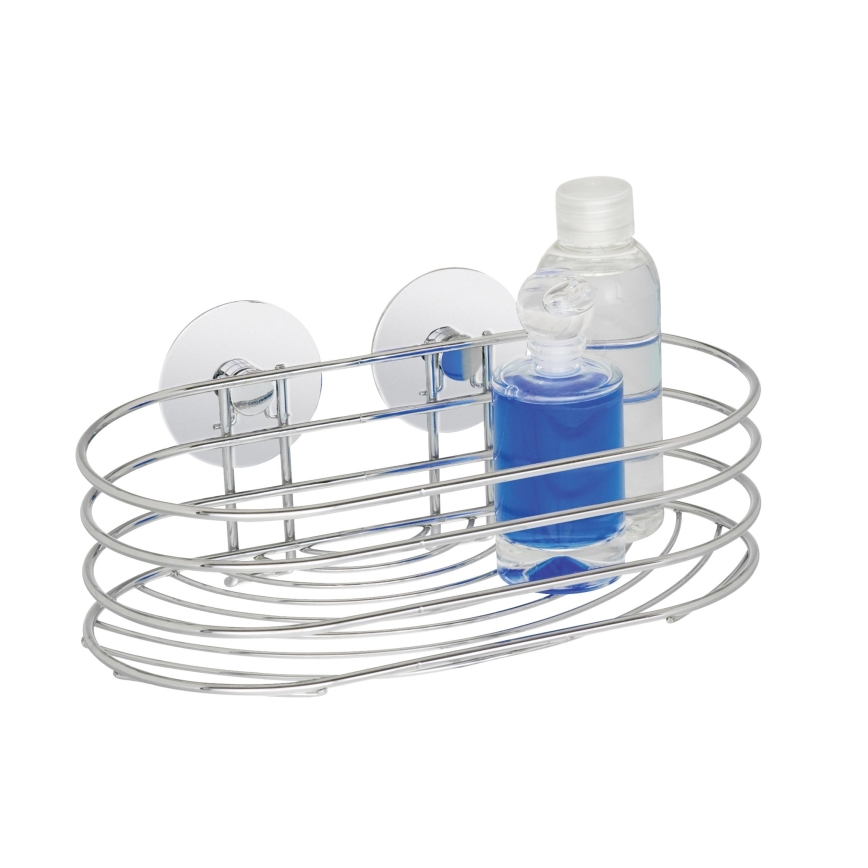 WENKO 18775100 - Prateleira TURBO-LOC redonda em aço, 23,5 x 13,5 cm, cromado brilhante
