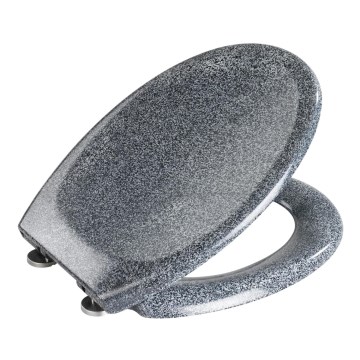 WENKO 18902100-WC assento de sanita OTTANA 44,5x37,5 cm granito/cinzento/prateado