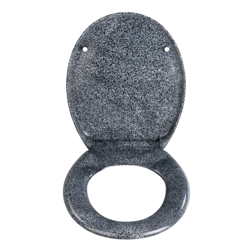 WENKO 18902100-WC assento de sanita OTTANA 44,5x37,5 cm granito/cinzento/prateado