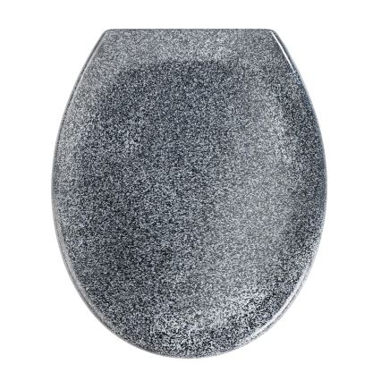 WENKO 18902100-WC assento de sanita OTTANA 44,5x37,5 cm granito/cinzento/prateado