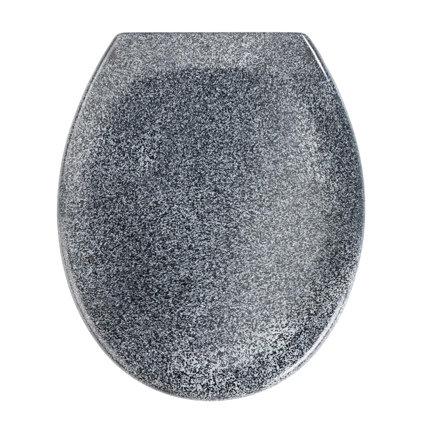 WENKO 18902100-WC assento de sanita OTTANA 44,5x37,5 cm granito/cinzento/prateado